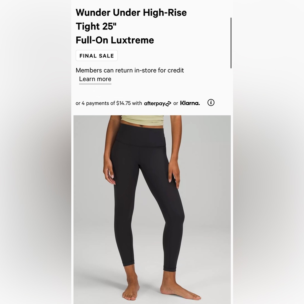 Lululemon Wunder Under High-Rise Tight 25"
Full-On Luxtreme
